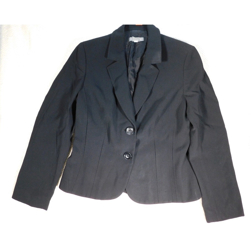 Ann Taylor Womens Size 6 Suit Jacket Blazer‎ Black  Double Button Lined